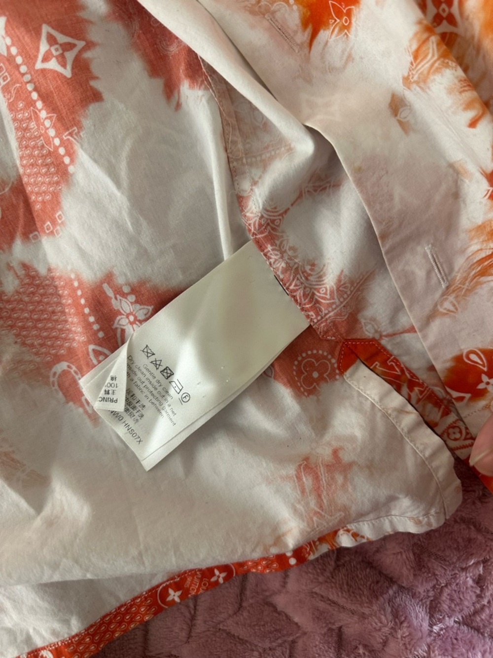 Louis Vuitton Orange and White Tie-Dye Button Down Shirt - Picture 8 of 14